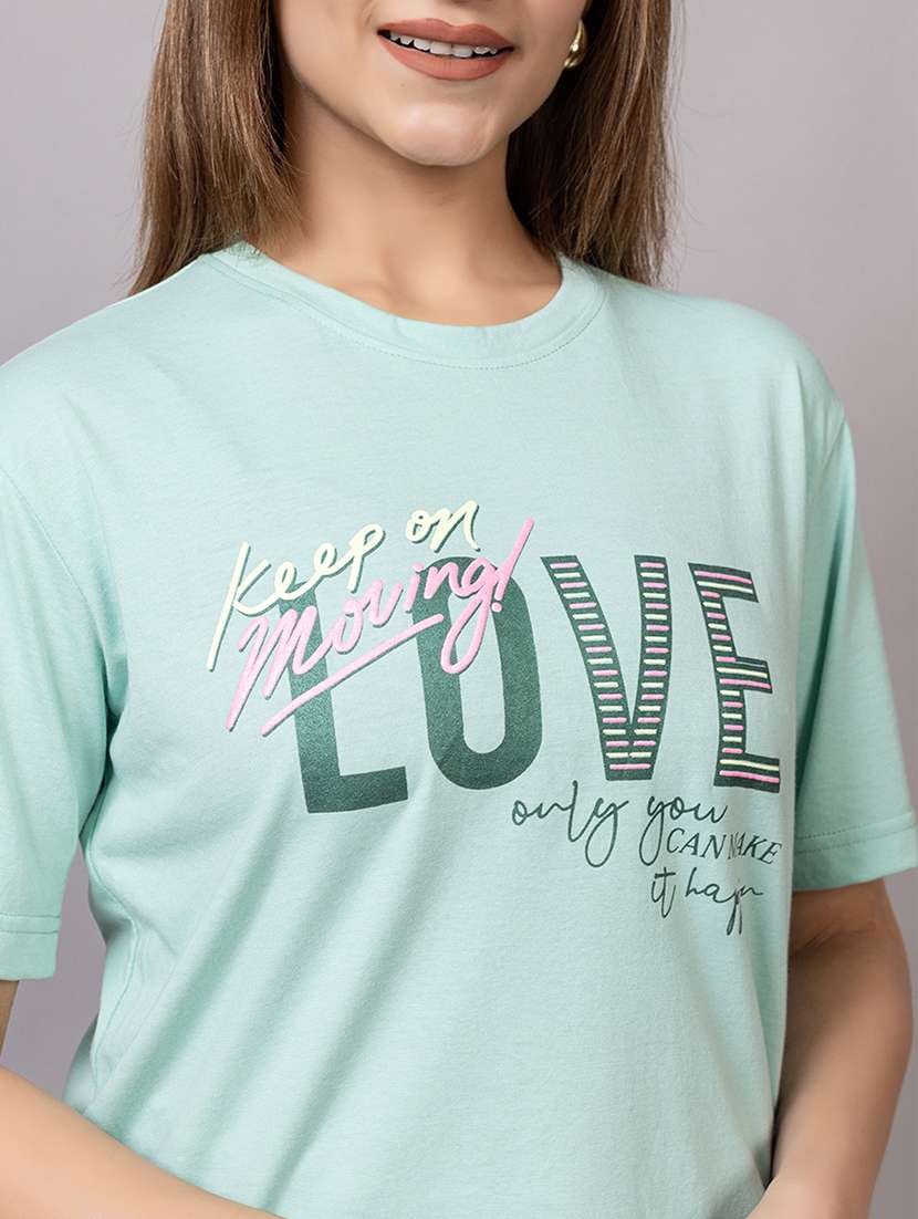 Women Printed Short Sleeves Regular Fit T-shirt - 22582933 -  Standard Image - 1