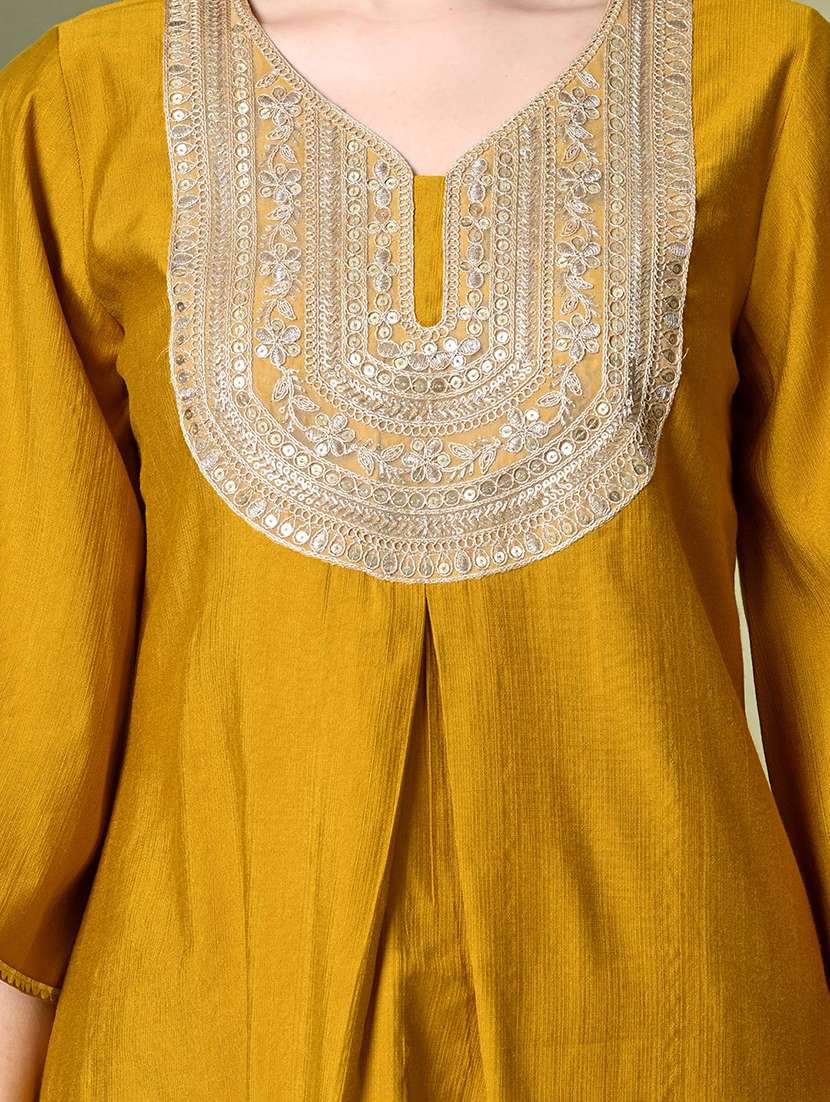 women solid with bell sleeve dhoti kurta with dupatta set - 22583141 -  Standard Image - 1
