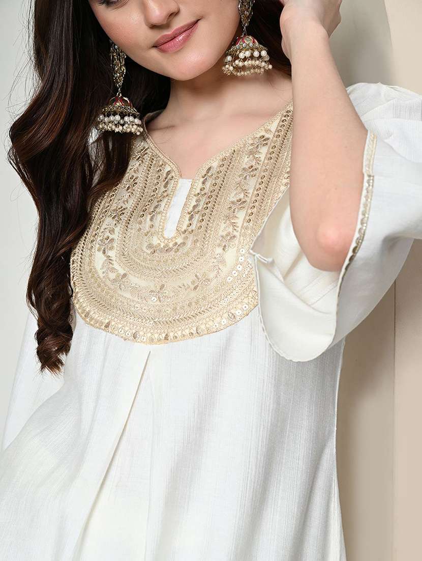 women solid with bell sleeve dhoti kurta with dupatta set - 22583143 -  Standard Image - 1