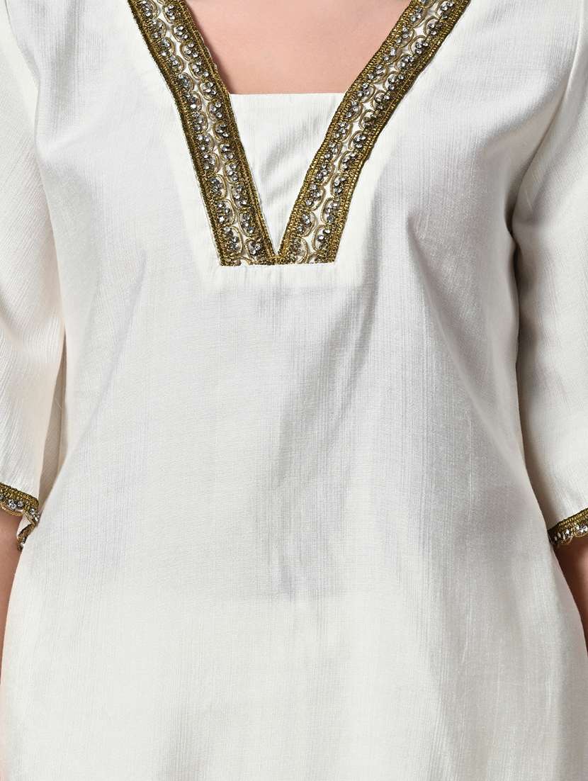 women solid bell sleeve kurta pant with dupatta set - 22583254 -  Standard Image - 1