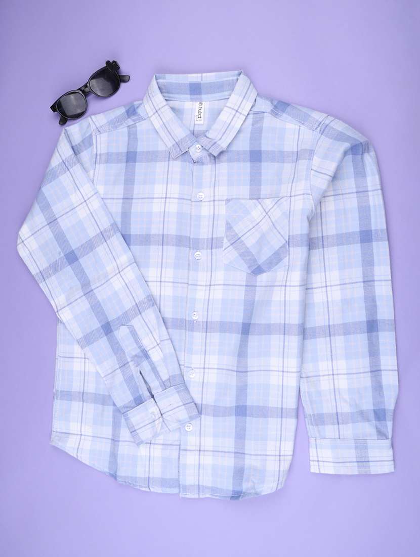 Boys Checkered Long Sleeves Regular Shirt - 22584031 -  Standard Image - 1