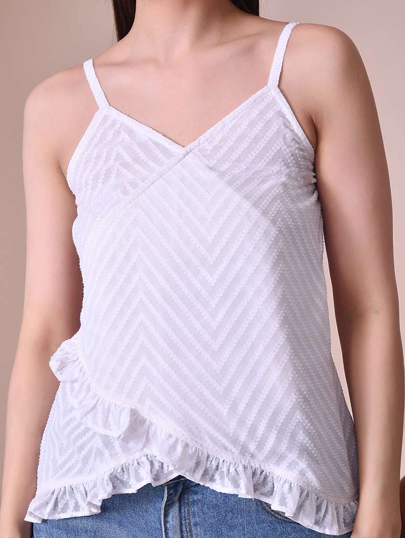 women self design shoulder strap wrap top - 22584360 -  Standard Image - 1