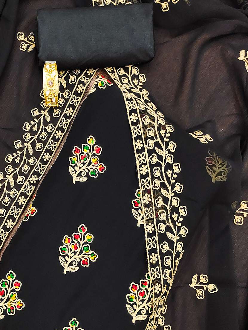 women solid with work unstitched suit set - 22585551 -  Standard Image - 4