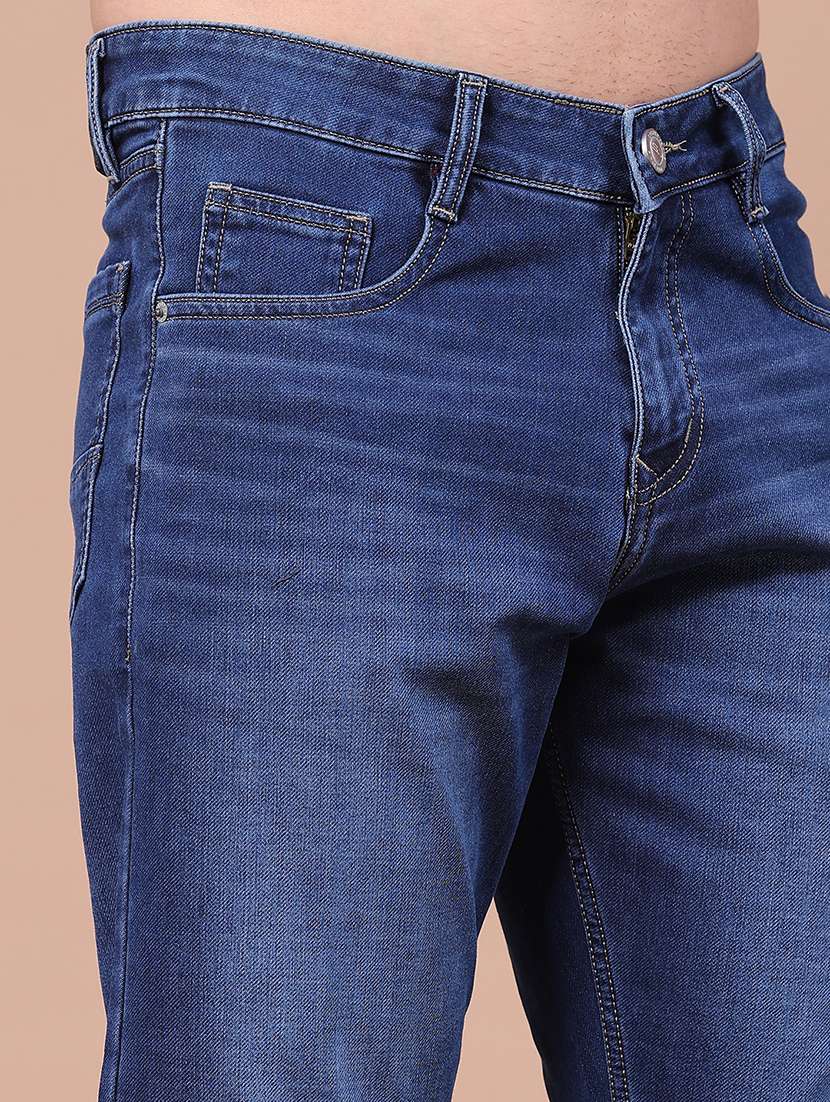 Men Washed Mid Rise Full Length Straight Jeans - 22585841 -  Standard Image - 1