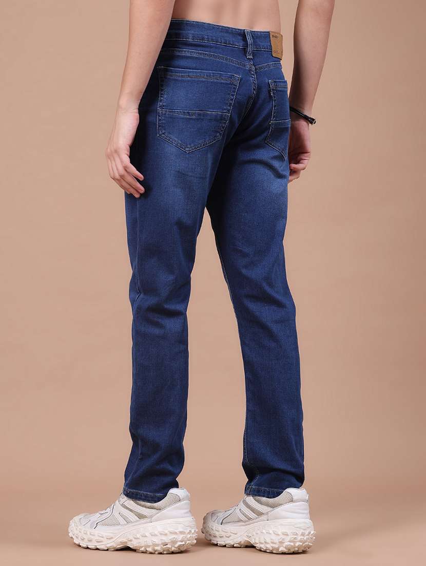 Men Washed Mid Rise Full Length Straight Jeans - 22585841 -  Standard Image - 4