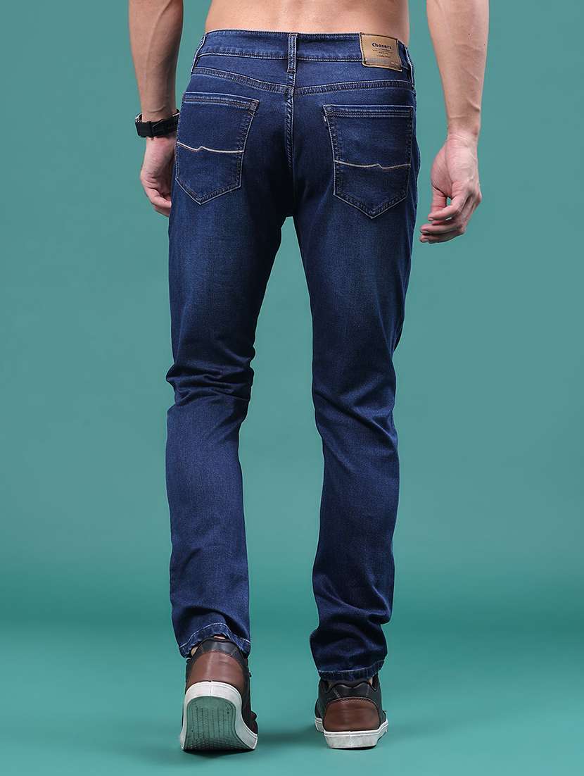 men washed mid rise full length slim fit jeans - 22585845 -  Standard Image - 4