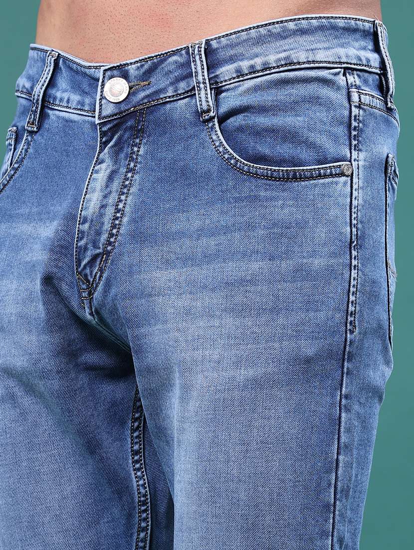 Men Washed Mid Rise Full Length Skinny Fit Jeans - 22585852 -  Standard Image - 1