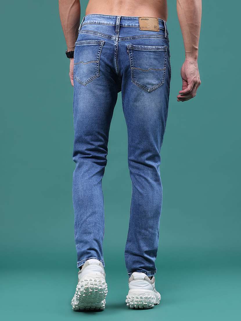 Men Washed Mid Rise Full Length Skinny Fit Jeans - 22585852 -  Standard Image - 4