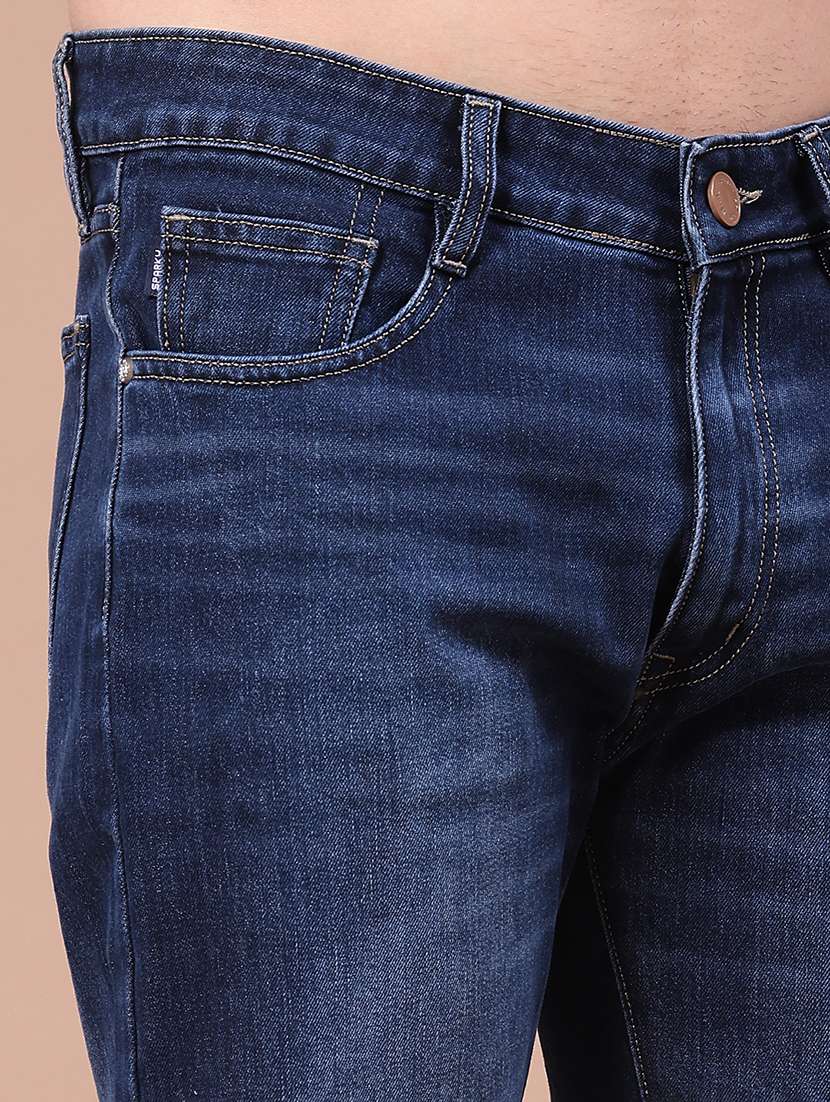 Men Washed Mid Rise Full Length Straight Jeans - 22586477 -  Standard Image - 1