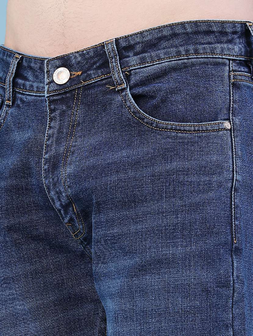 Men Washed Mid Rise Full Length Straight Jeans - 22586731 -  Standard Image - 1