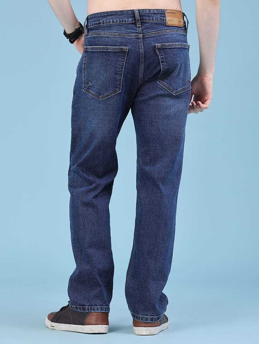 Men Washed Mid Rise Full Length Straight Jeans - 22586731 -  Standard Image - 4