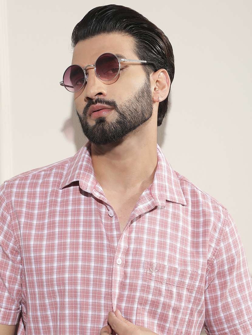 Men Checkered Short Sleeve Regular Fit Casual Shirt - 22586982 -  Standard Image - 6