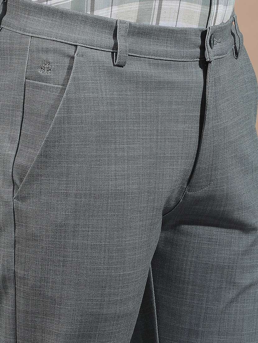 Men Self Design Mid Rise Chinos Casual Trouser - 22587133 -  Standard Image - 1