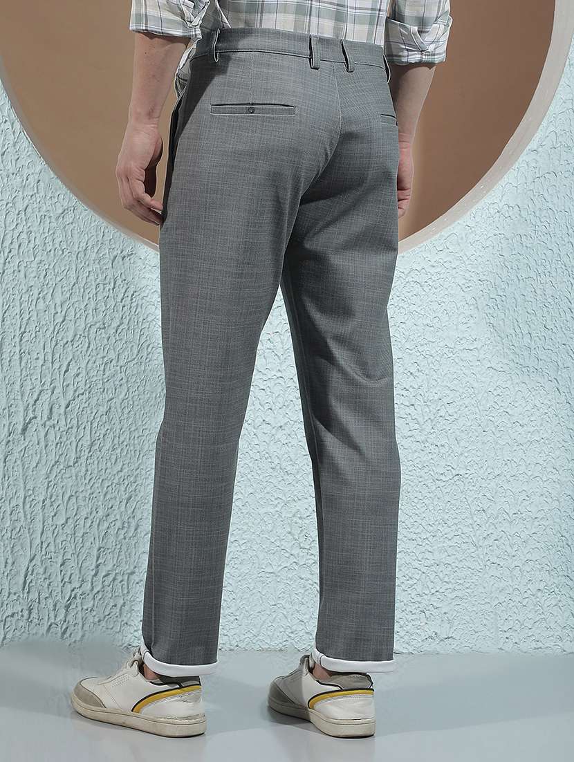 Men Self Design Mid Rise Chinos Casual Trouser - 22587133 -  Standard Image - 4