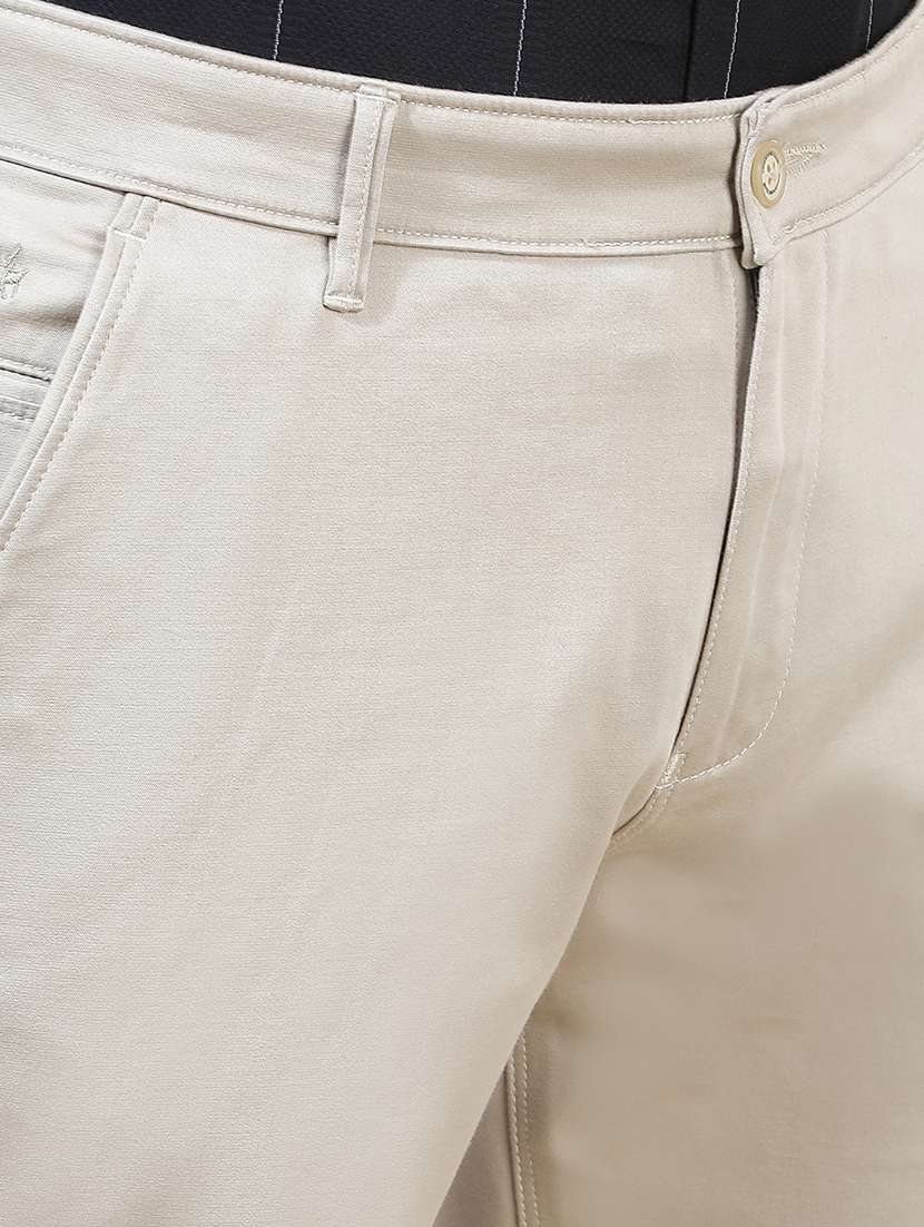Men Solid Mid Rise Chinos Casual Trouser - 22587139 -  Standard Image - 1