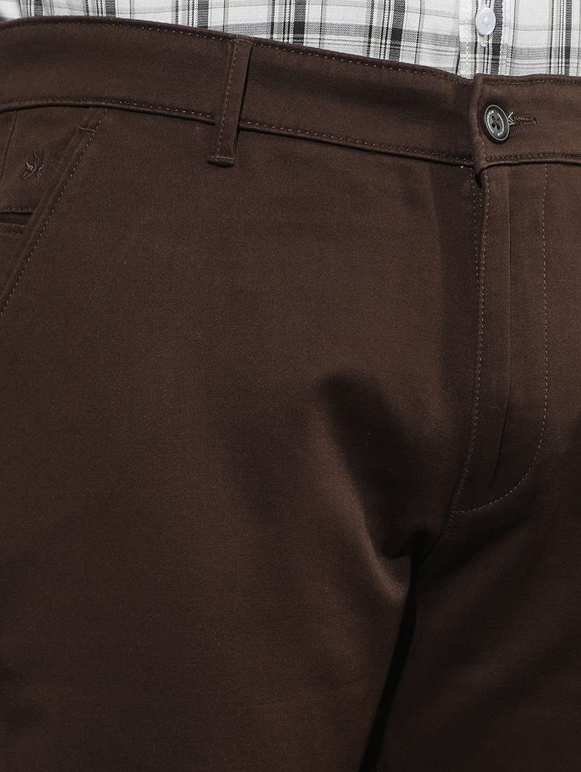 men solid mid rise chinos casual trouser - 22587141 -  Standard Image - 1