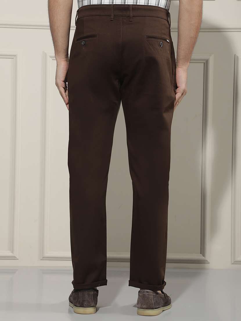 men solid mid rise chinos casual trouser - 22587141 -  Standard Image - 4