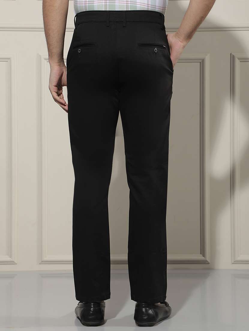 men solid mid rise chinos casual trouser - 22587143 -  Standard Image - 4