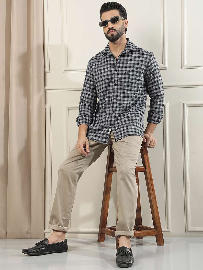 men solid mid rise chinos casual trouser - 22587144 -  Standard Image - 6