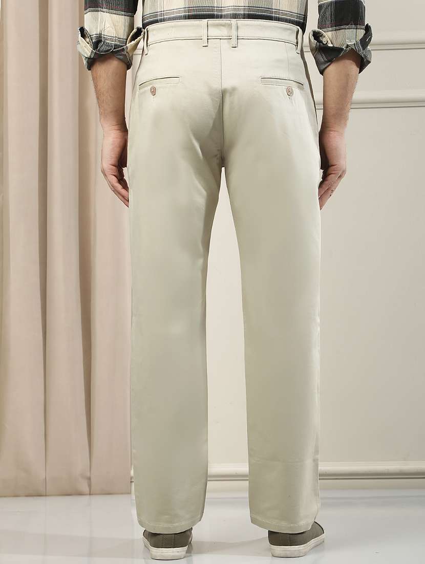 men solid mid rise chinos casual trouser - 22587151 -  Standard Image - 4