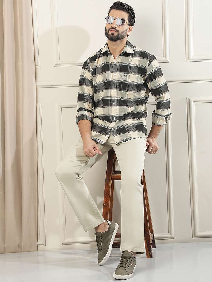 men solid mid rise chinos casual trouser - 22587151 -  Standard Image - 6