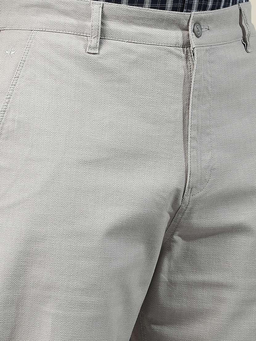 Men Solid Mid Rise Chinos Casual Trouser - 22587166 -  Standard Image - 1