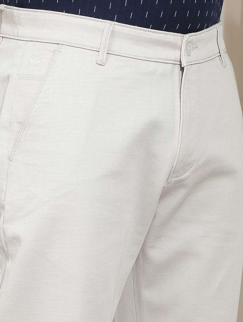 Men Solid Mid Rise Chinos Casual Trouser - 22587173 -  Standard Image - 1
