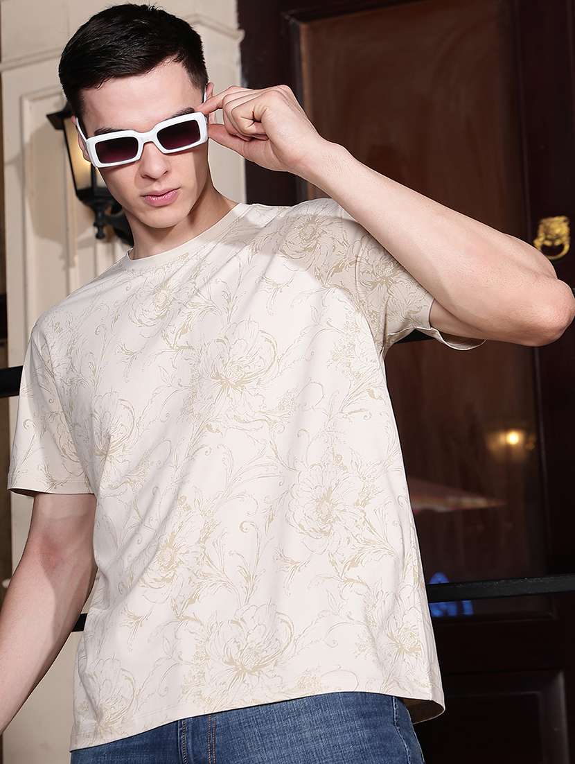 men printed short sleeve regular fit t-shirt