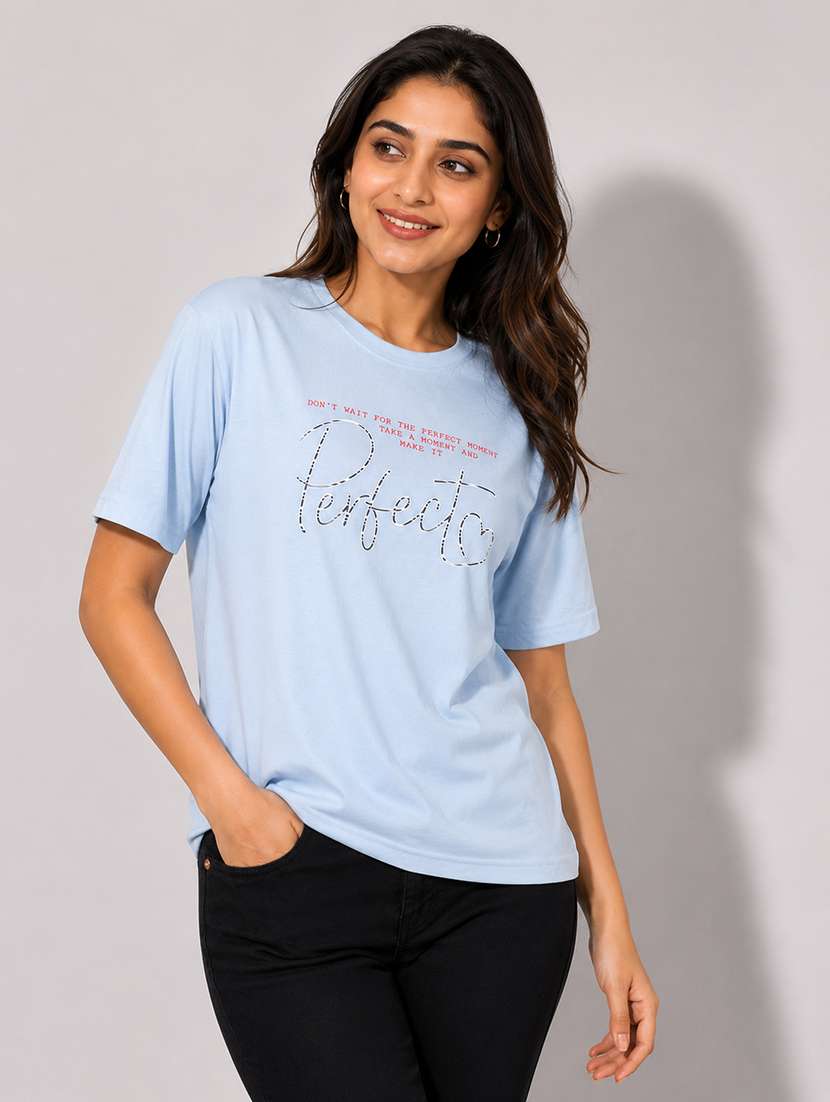 women printed short sleeves regular fit t-shirt - 22587268 -  Standard Image - 1