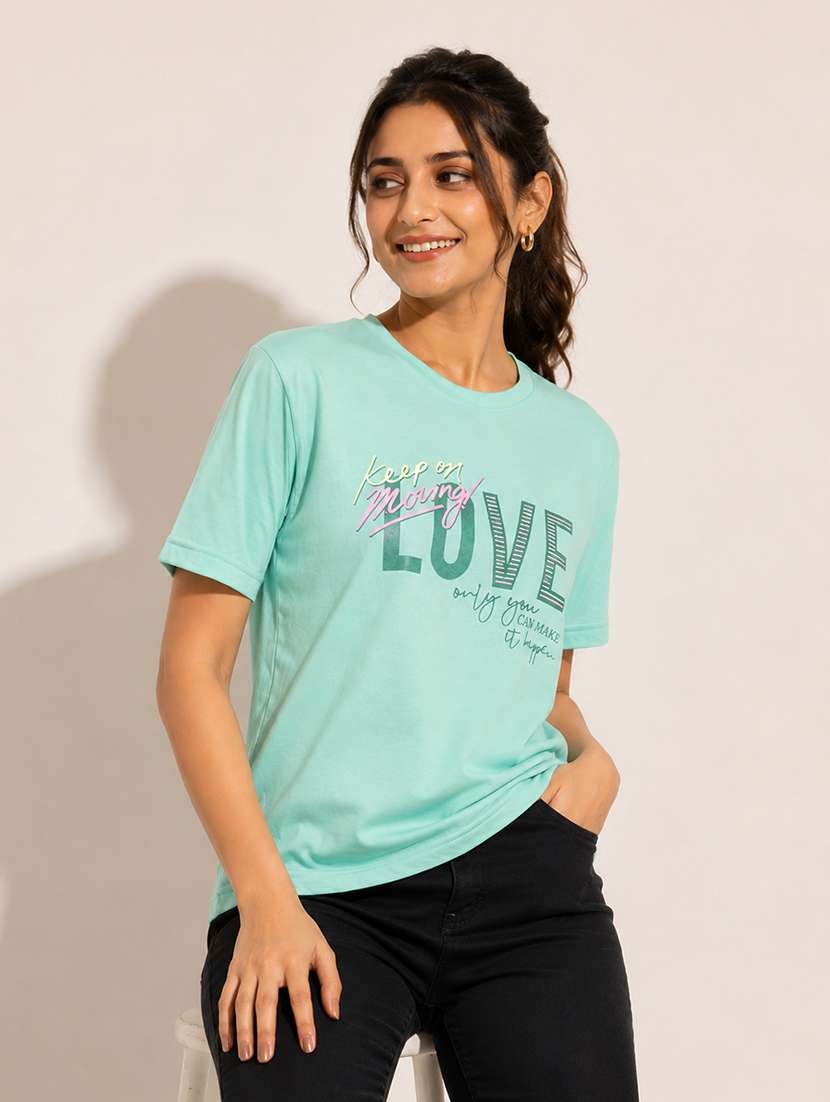 Women Printed Short Sleeves Regular Fit T-shirt - 22587270 -  Standard Image - 1