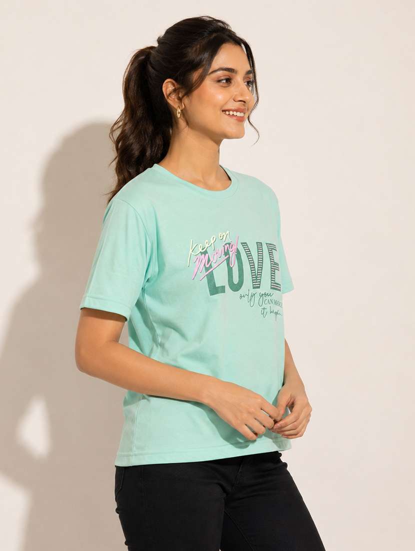 Women Printed Short Sleeves Regular Fit T-shirt - 22587270 -  Standard Image - 4