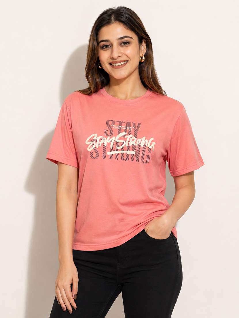 women printed short sleeves regular fit t-shirt - 22587272 -  Standard Image - 1