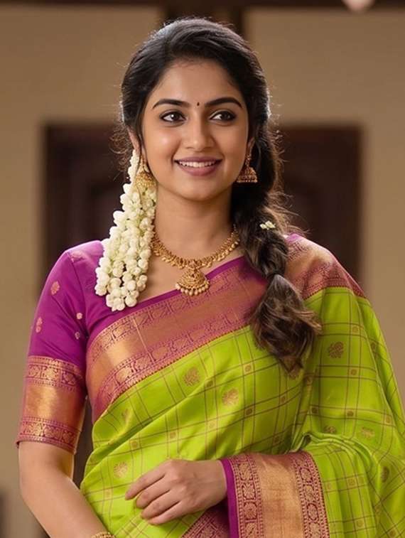women self design kanjivaram saree with blouse - 22587400 -  Standard Image - 1