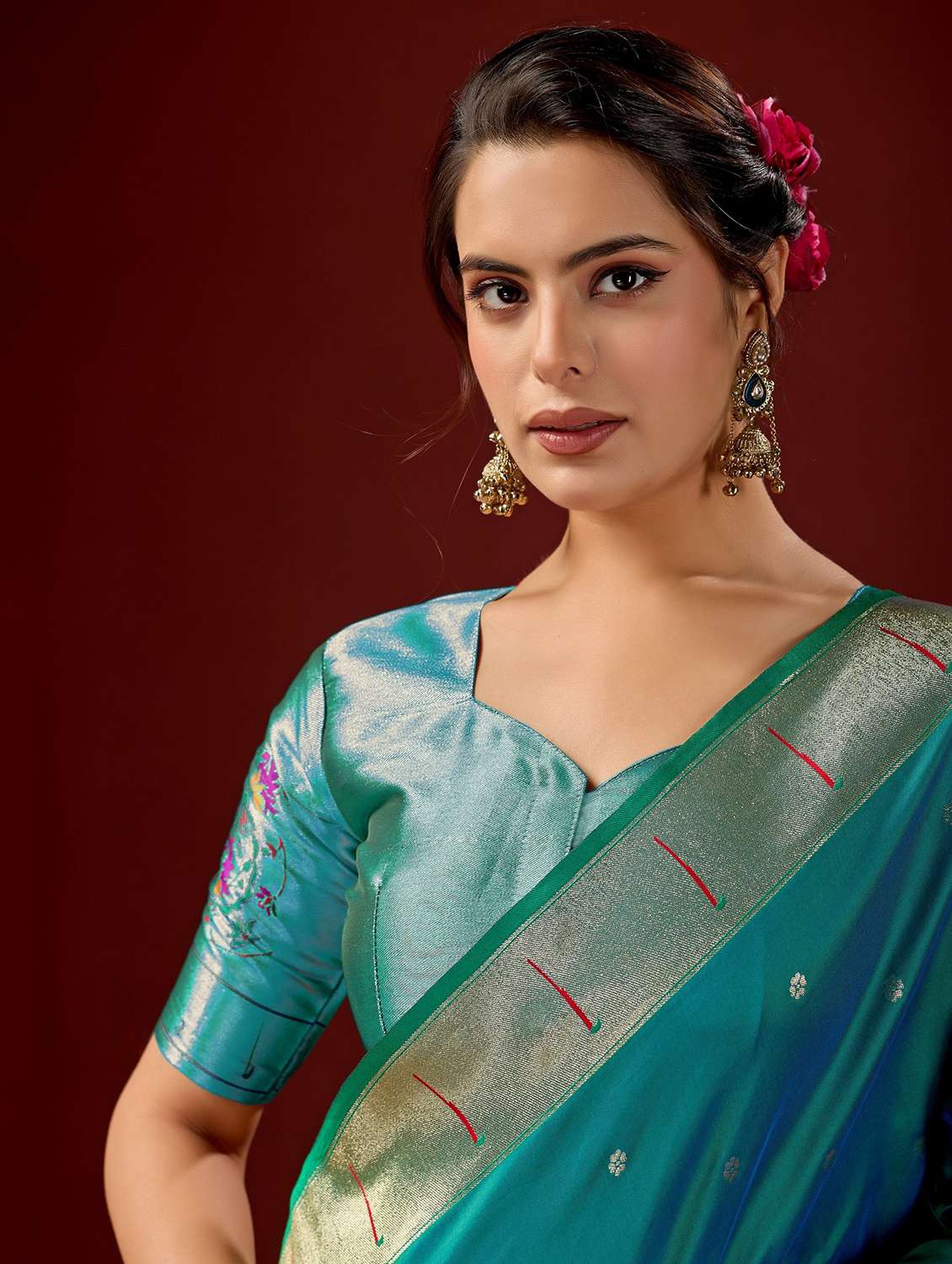 women self design paithani saree with blouse - 22587528 -  Standard Image - 1