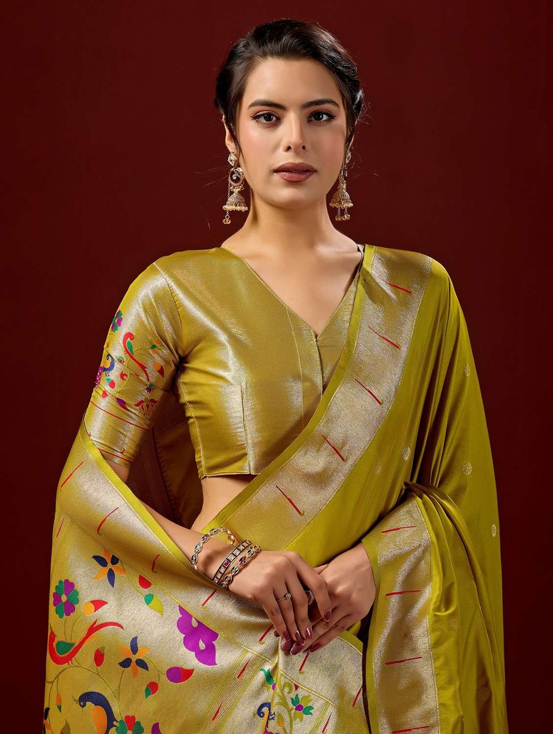 women self design paithani saree with blouse - 22587533 -  Standard Image - 4