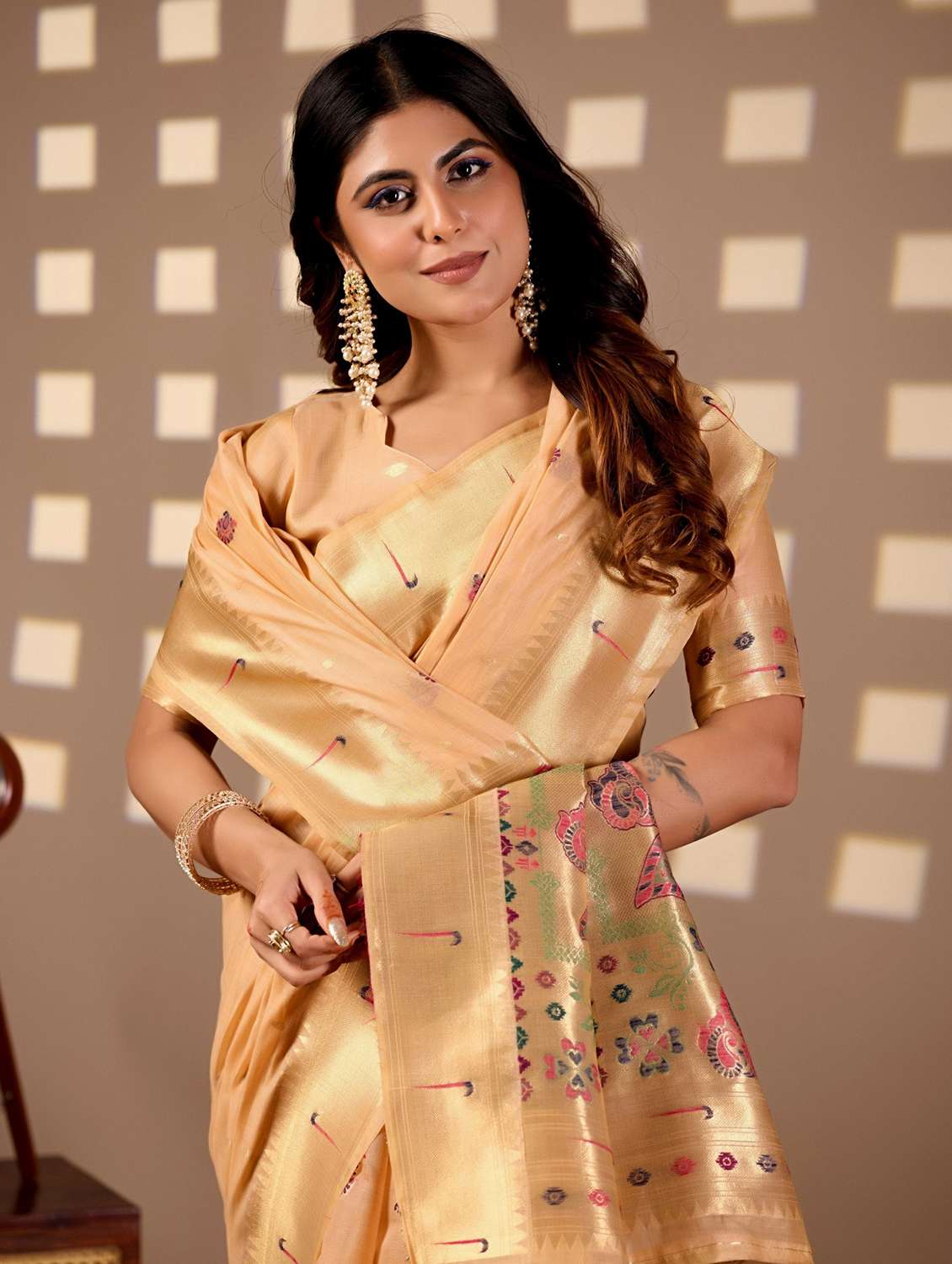 women self design paithani saree with blouse - 22587540 -  Standard Image - 1