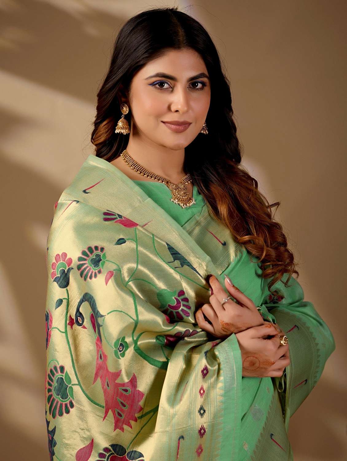 women self design paithani saree with blouse - 22587545 -  Standard Image - 1