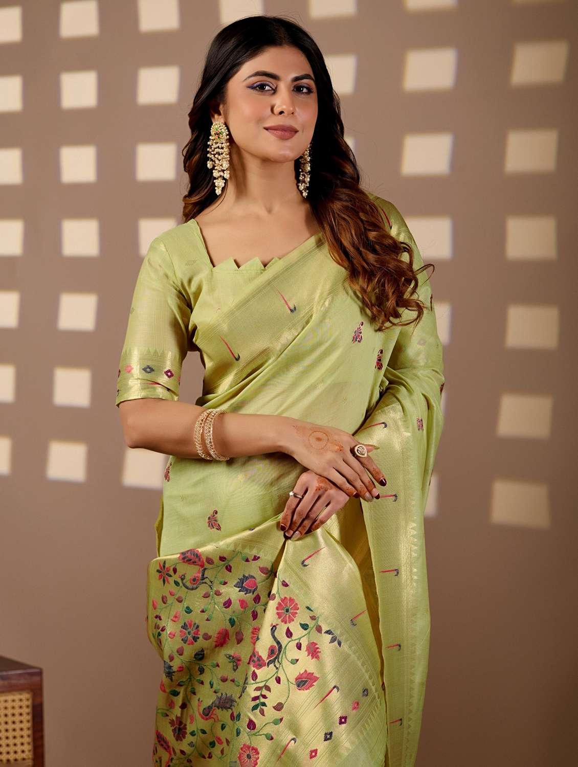 women self design paithani saree with blouse - 22587547 -  Standard Image - 1