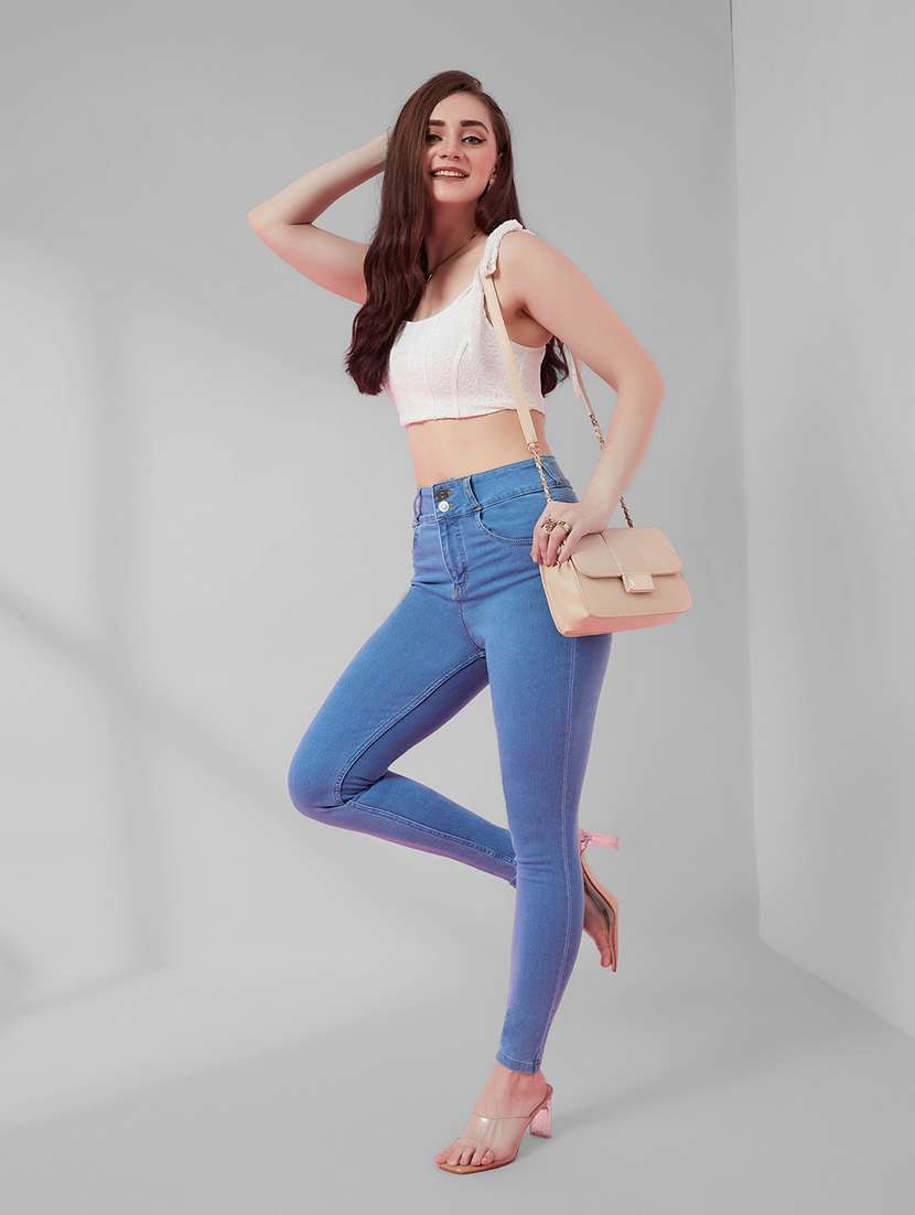 Women Solid High Rise Skinny Jeans - 22587627 -  Standard Image - 4