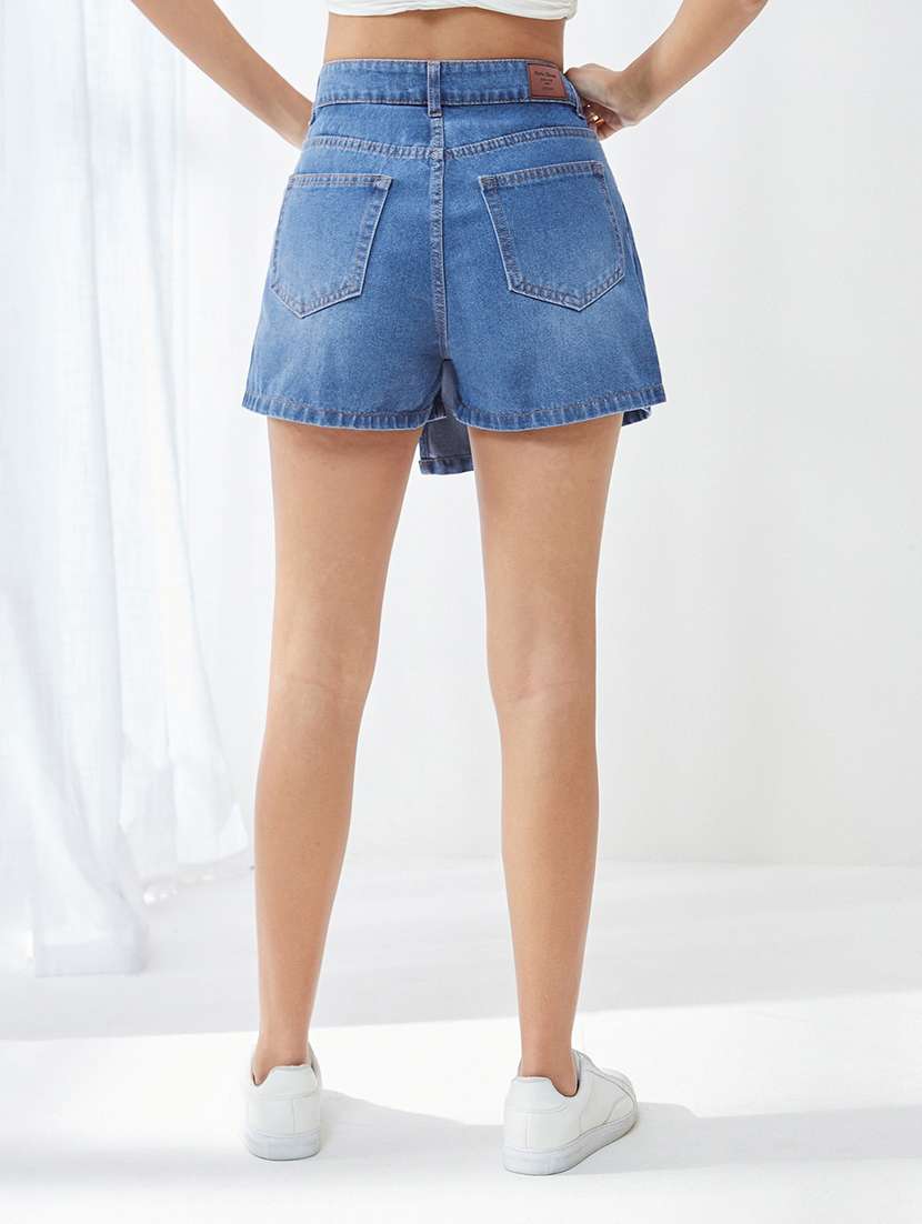 women washed high rise skorts - 22587717 -  Standard Image - 4