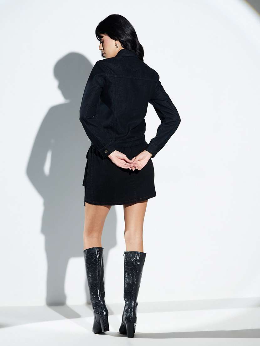 women solid high rise cargo skirt - 22587723 -  Standard Image - 4