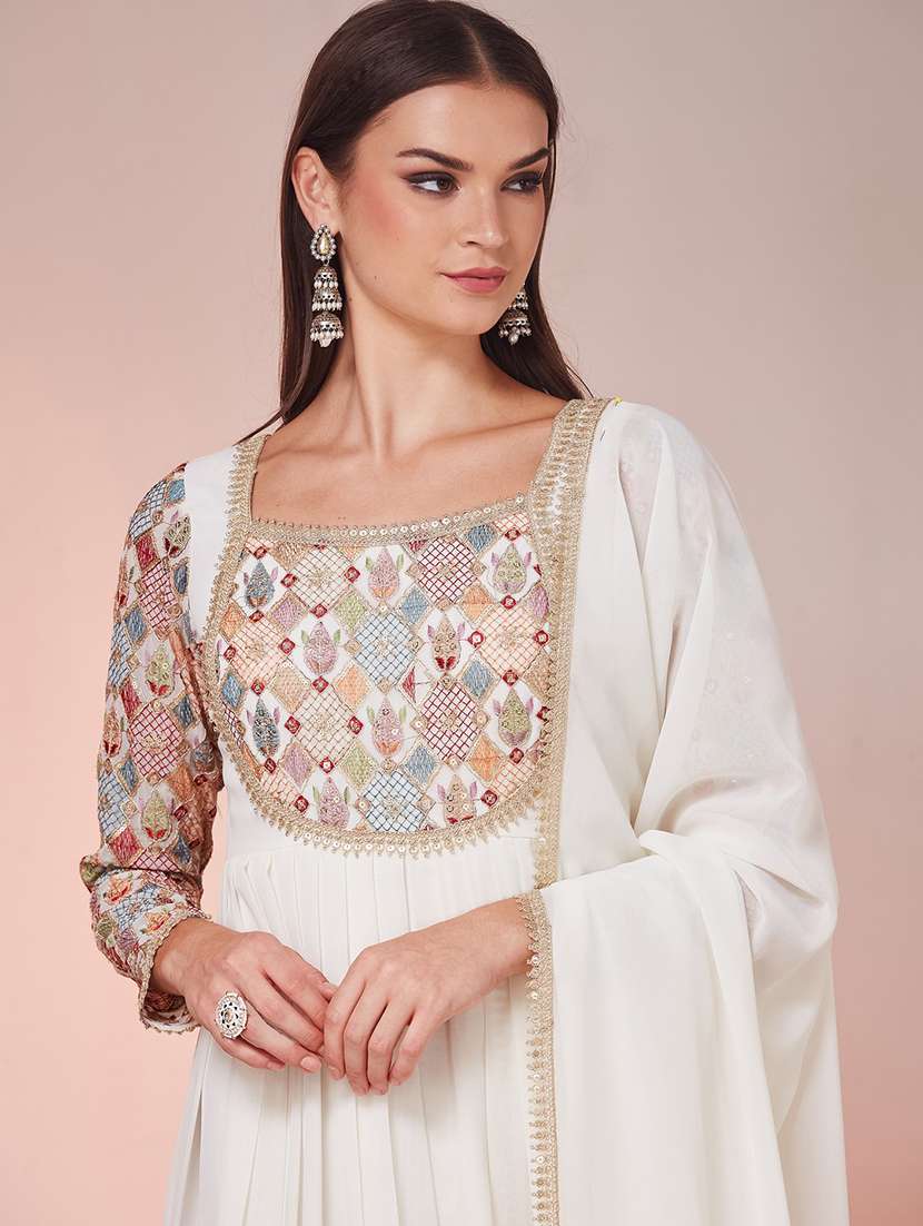 women embroidered long sleeves kurta dupatta set - 22587746 -  Standard Image - 1