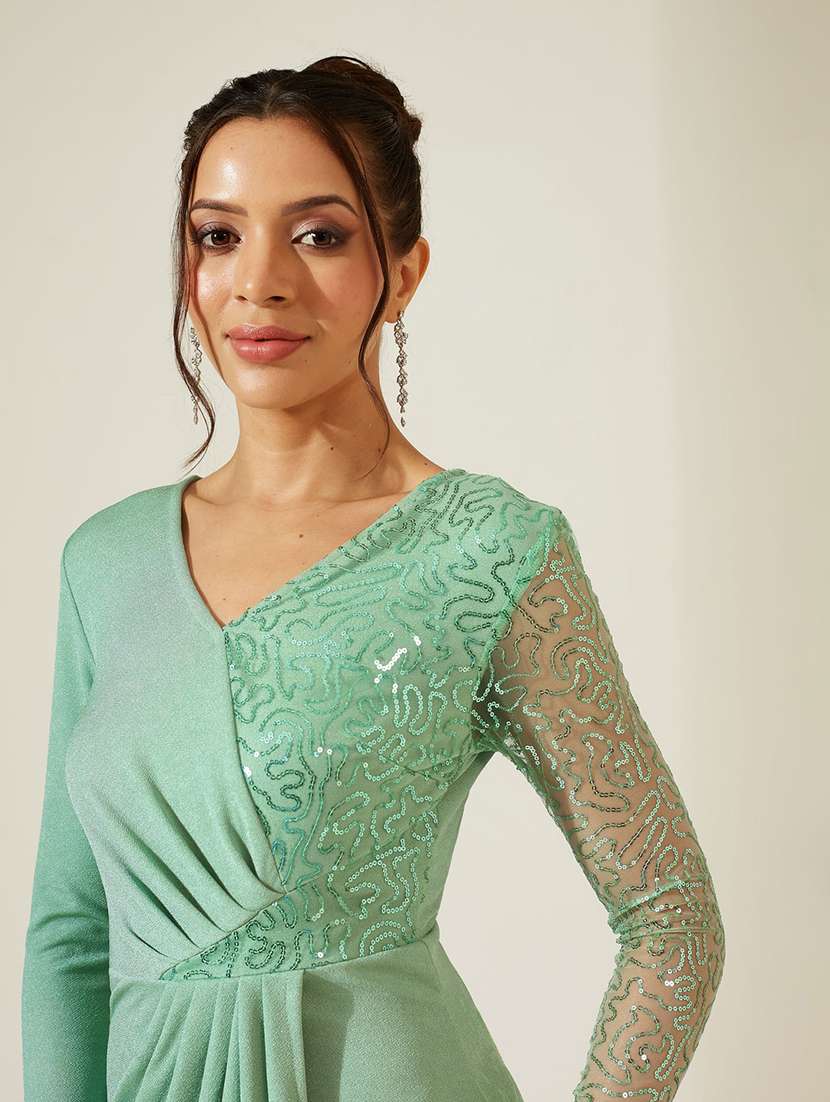 women embellished long sleeves sheath dress - 22587780 -  Standard Image - 1