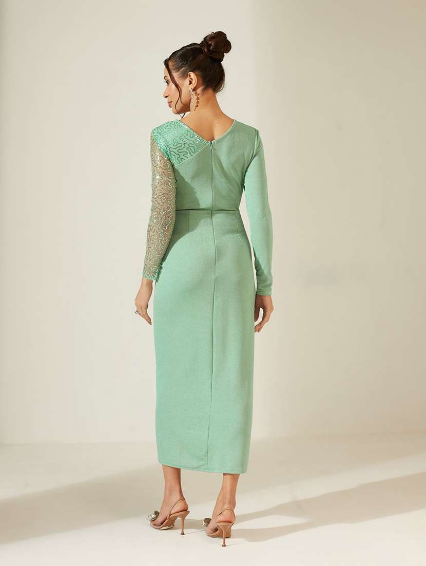 women embellished long sleeves sheath dress - 22587780 -  Standard Image - 4