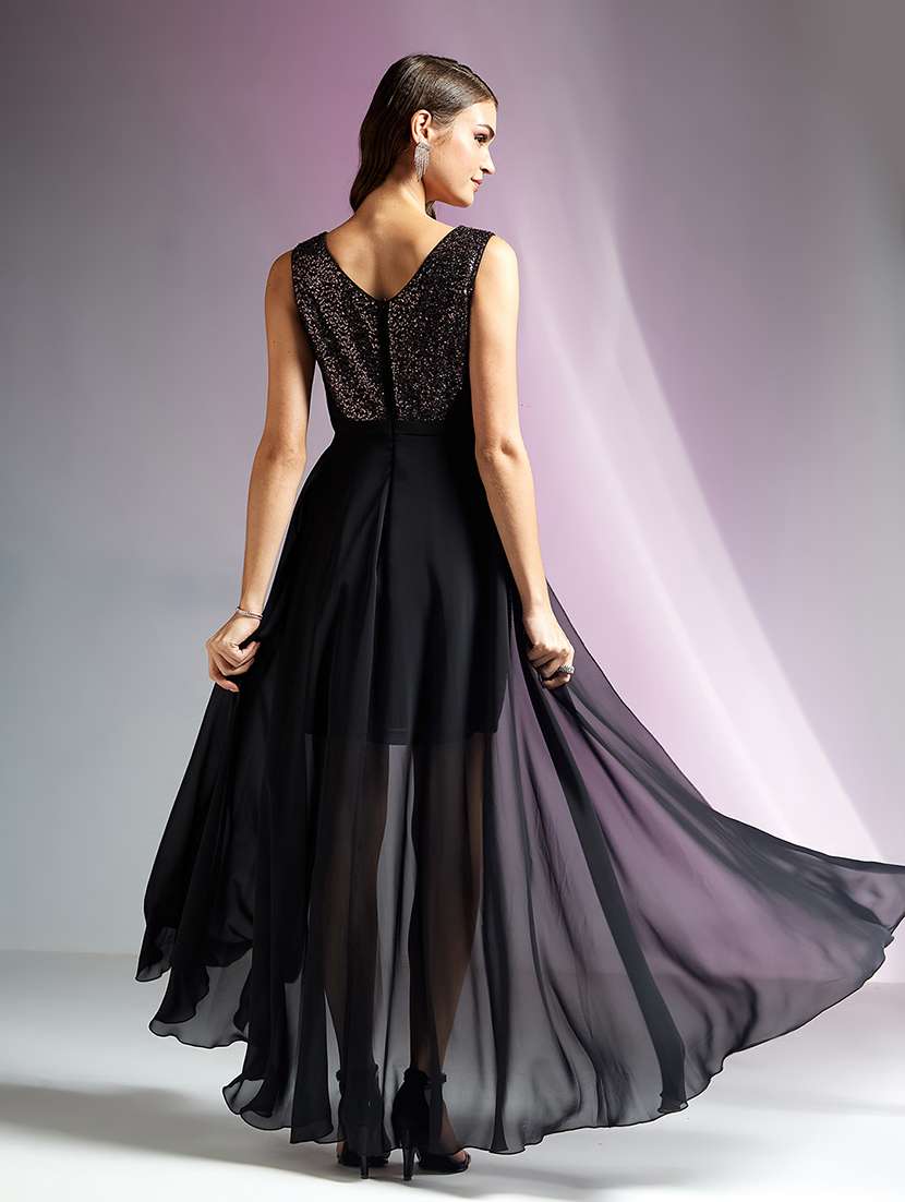 Women Sequined Sleeveless High Low Dress - 22587792 -  Standard Image - 4