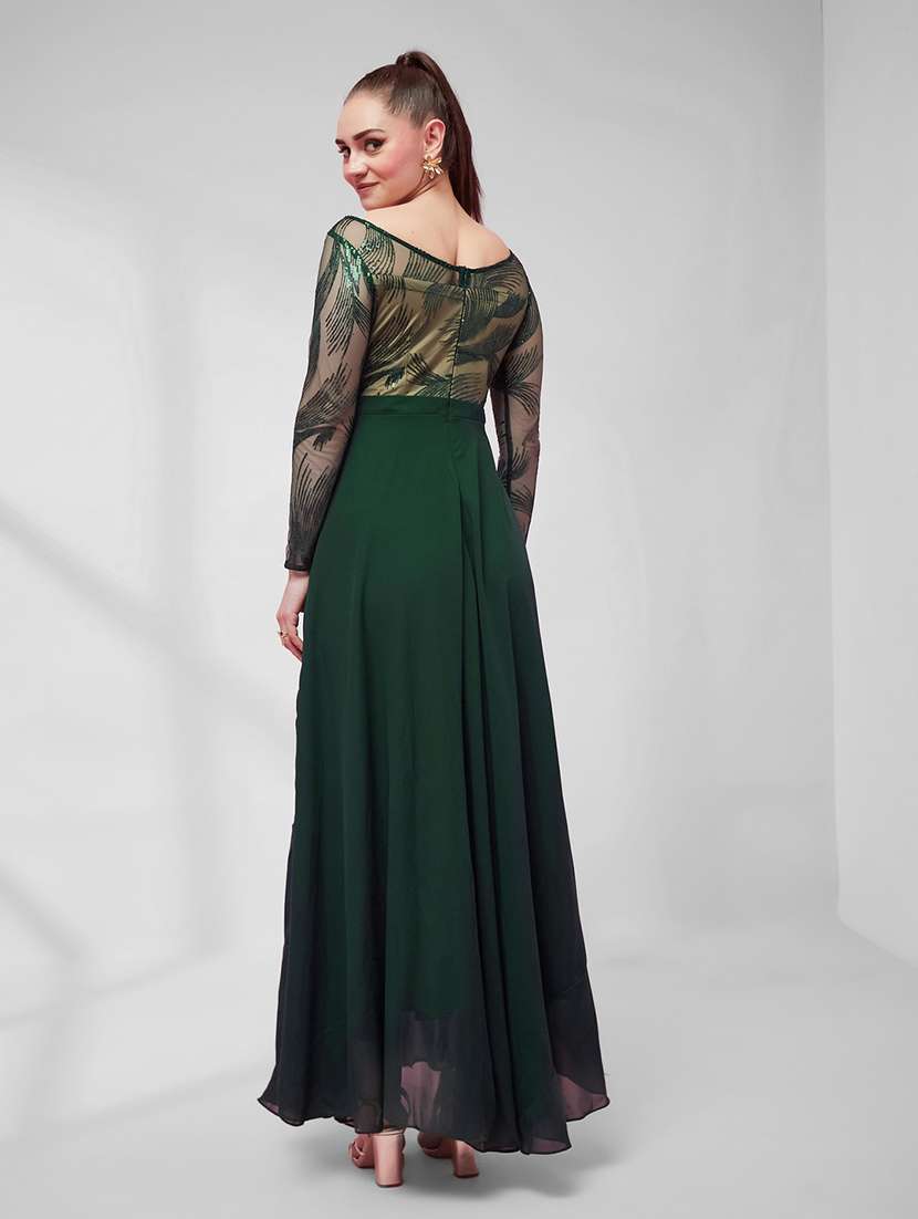 women embroidered long sleeves fit and flare dress - 22587813 -  Standard Image - 4