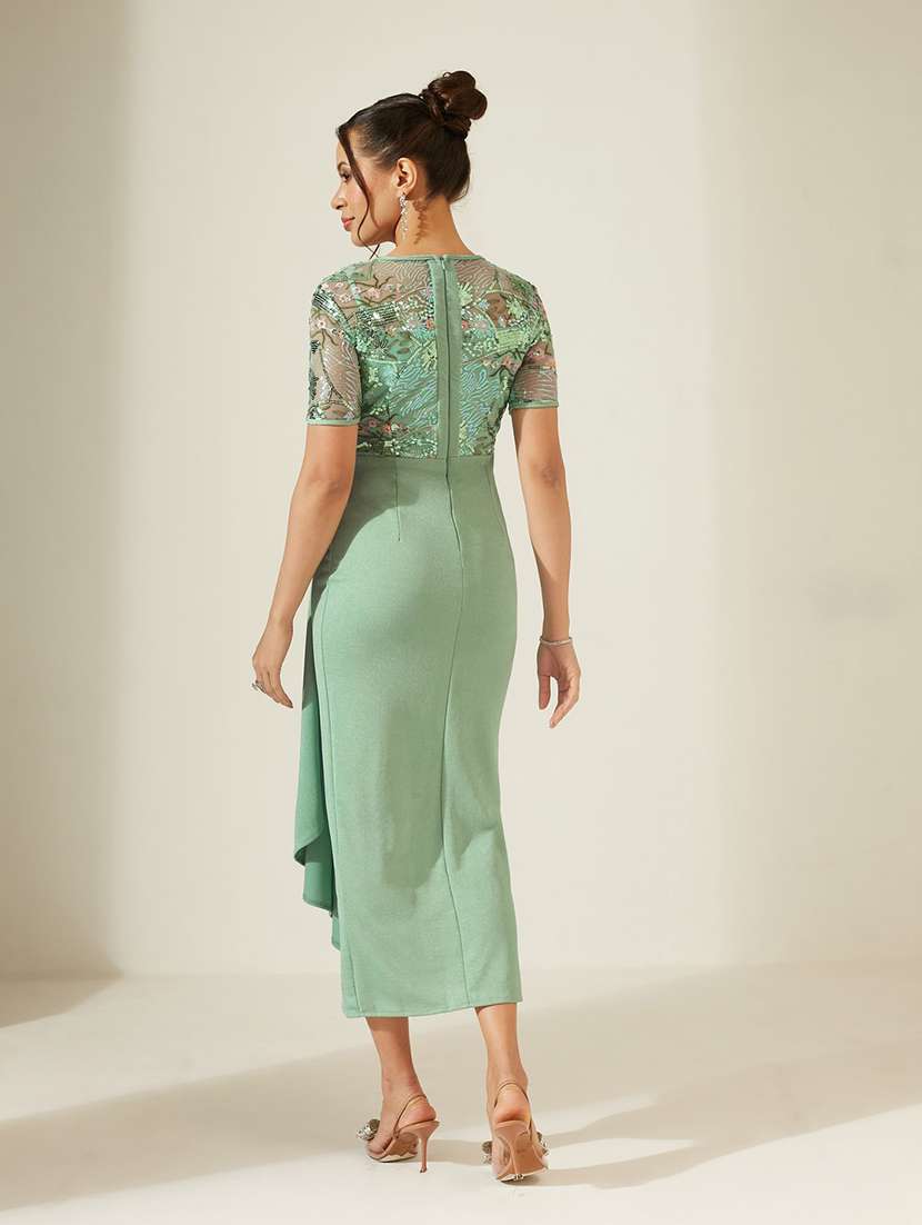Women Embroidered Short Sleeves Sheath Dress - 22587823 -  Standard Image - 4