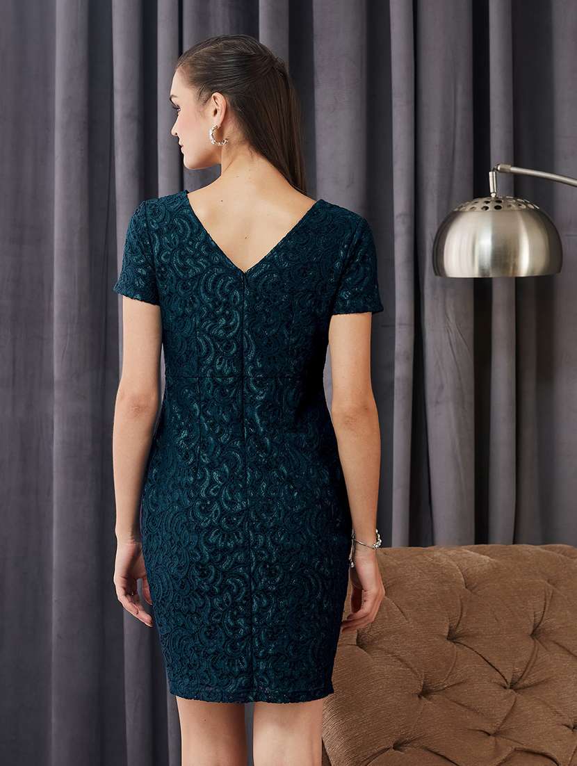 women self design short sleeves bodycon dress - 22587881 -  Standard Image - 4