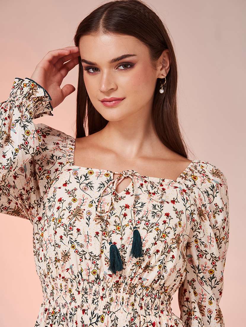 Women Printed Long Sleeves Tiered Dress - 22587890 -  Standard Image - 1