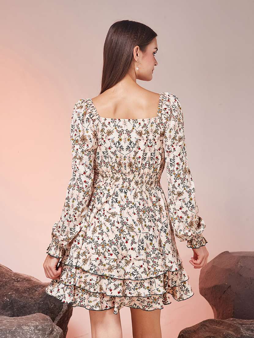 Women Printed Long Sleeves Tiered Dress - 22587890 -  Standard Image - 4